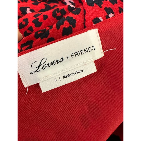 LOVERS + FRIENDS Hayden Red Sahara Cheetah Mini Dress Size Small - Picture 3 of 14